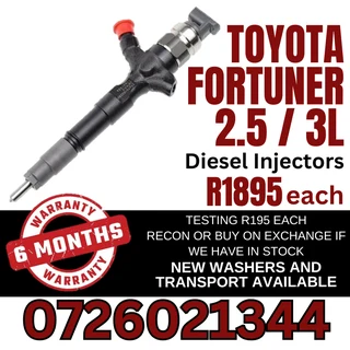 Toyota Fortuner 2.5 / 3L diesel injectors for sale