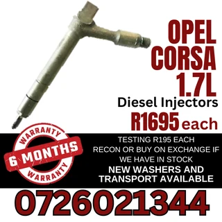 Opel Corsa 1.7L diesel injectors for sale