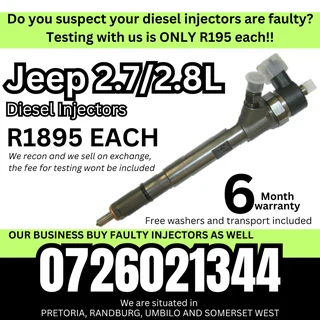 Jeep 2.7 / 2.8L diesel injectors for sale