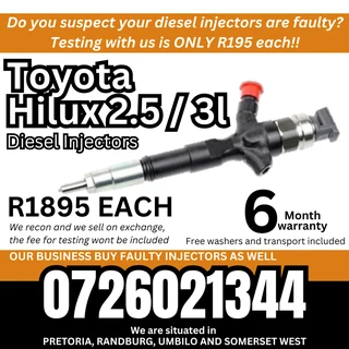 Toyota Hilux 2.5 / 3L diesel injectors for sale