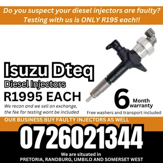 Isuzu Dteq diesel injectors for sale