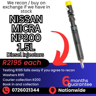 Nissan Micra / Nissan NP200 1.5L diesel injectors for sale