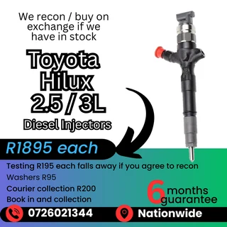Toyota Hilux 2.5 / 3L diesel injectors for sale