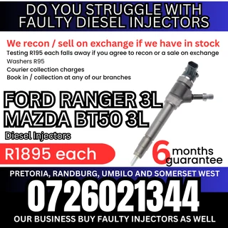 Ford Ranger 3L and Mazda BT50 3L diesel injectors for sale
