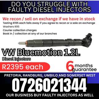 VW Bluemotion 1.2L diesel injectors for sale