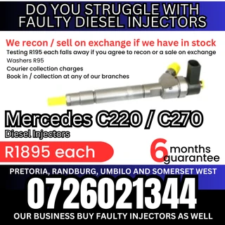 Mercedes C220 / C270 diesel injectors for sale