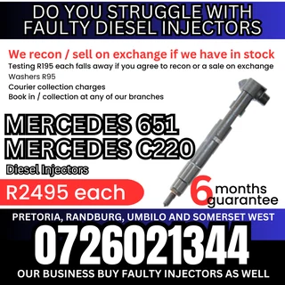 Mercedes 651 or Mercedes C220 diesel injectors for sale