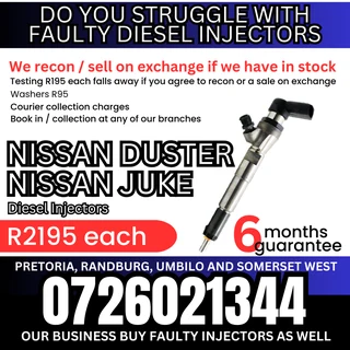 Nissan Juke and Nissan Duster diesel injectors for sale