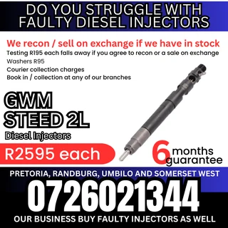 GWM Steed 2L diesel injectors for sale