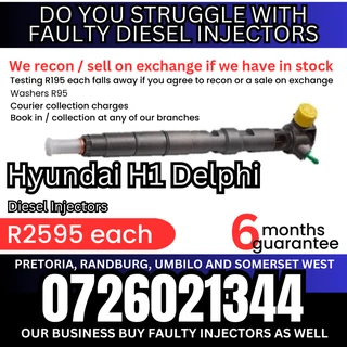 Hyundai H1 Delphi diesel injectors for sale