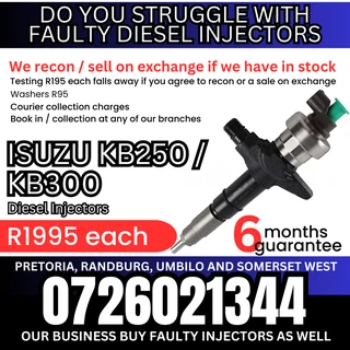 Isuzu KB250 / KB300 diesel injectors for sale