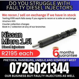 Nissan Micra 1.5L diesel injectors for sale