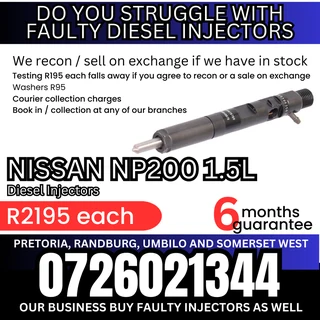 Nissan NP200 diesel injectors for sale