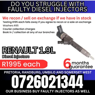 Renault 1.9L diesel injectors for sale