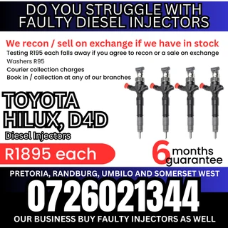 Toyota Hilux / D4D diesel injectors for sale