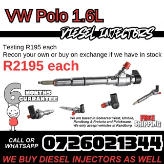 VW Polo 1.6L Diesel Injectors for sale