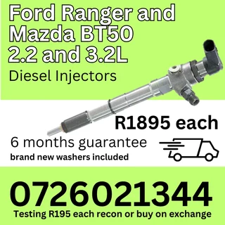 Ford Ranger and Mazda BT50 2.2 and 3.2L Diesel Injectors for sale