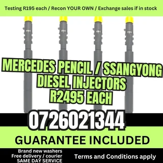 Mercedes Pencil and Ssangyong Diesel Injectors for sale