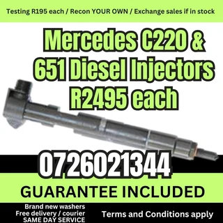 Mercedes C220 or 651 Diesel Injectors for sale