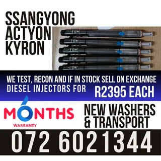 Ssangyong Actyon and Kyron Diesel Injectors for sale
