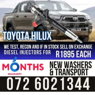 Toyota Hilix Diesel Injectors for sale
