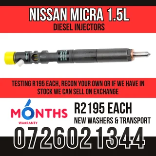 Nissan Micra 1.5L diesel injectors for sale