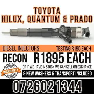 Toyota Hilux, Quantum and Prado Diesel Injectors for sale
