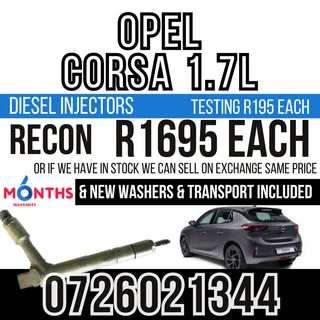 Opel Corsa 1.7L diesel injectors for sale