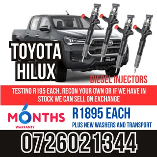Toyota Hilux diesel injectors for sale