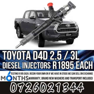 Toyota D4D 2.5 / 3L diesel injectors for sale