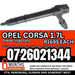 Opel Corsa 1.7L diesel injectors for sale