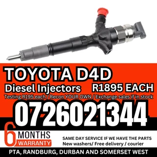 Toyota D4D diesel injectors for sale