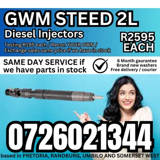 GWM Steed 2L diesel injectors for sale