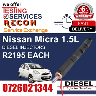 Nissan Micra 1.5L diesel injectors for sale