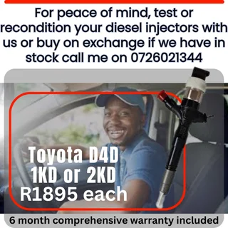 Toyota D4D 1KD or 2KD diesel injectors for sale