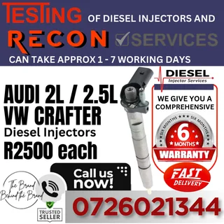 Audi 2L / VW Crafter 2.5L diesel injectors recon services