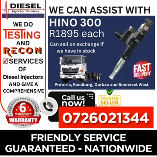 Hino 300 Truck diesel injectors for sale