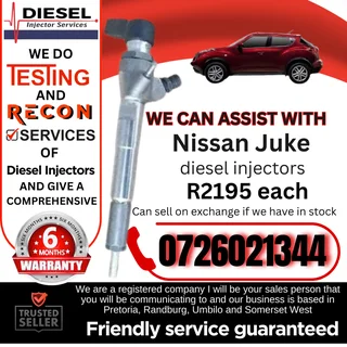 Nissan Juke diesel injectors for sale