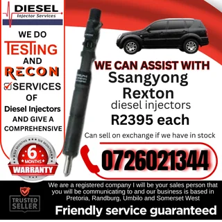 Ssangyong Rexton diesel injectors for sale