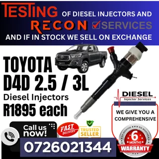 Toyota 2.5 / 3L diesel injectors for sale