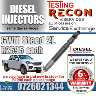 GWM Steed 2L diesel injectors for sale
