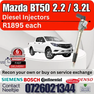 Mazda BT50 2.2 / 3.2L diesel injectors for sale