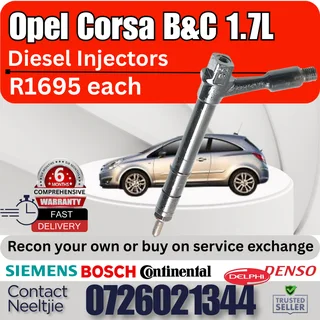 Opel Corsa B&C 1.7L diesel injectors for sale