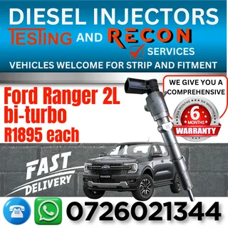 Ford Ranger 2L bi-turbo diesel injectors for sale