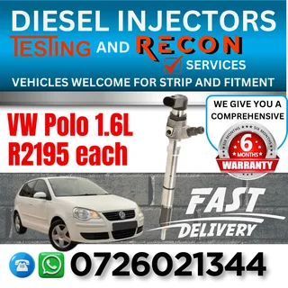 VW Polo 1.6L diesel injectors for sale