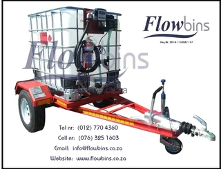 NEW 1000Lt to 3000Lt Flowbin Diesel / Paraffin Bowser Trailers from R29290.00 Excluding VAT