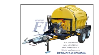 NEW 500 to 2500Lt 186 Bar mobile high pressure washer trailers from R33890.00 Excluding VAT