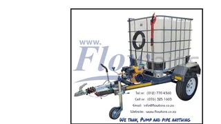NEW 500 to 2500Lt 186 Bar mobile high pressure washer trailers from R33890.00 Excluding VAT