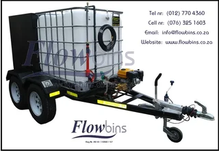 NEW 500 to 2500Lt 186 Bar mobile high pressure washer trailers from R33890.00 Excluding VAT