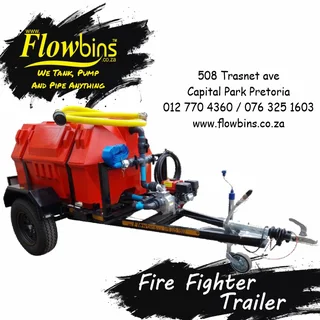 NEW 500 to 2500Lt Water Bowser / Firefighter Trailers from R27890.00 Excluding VAT